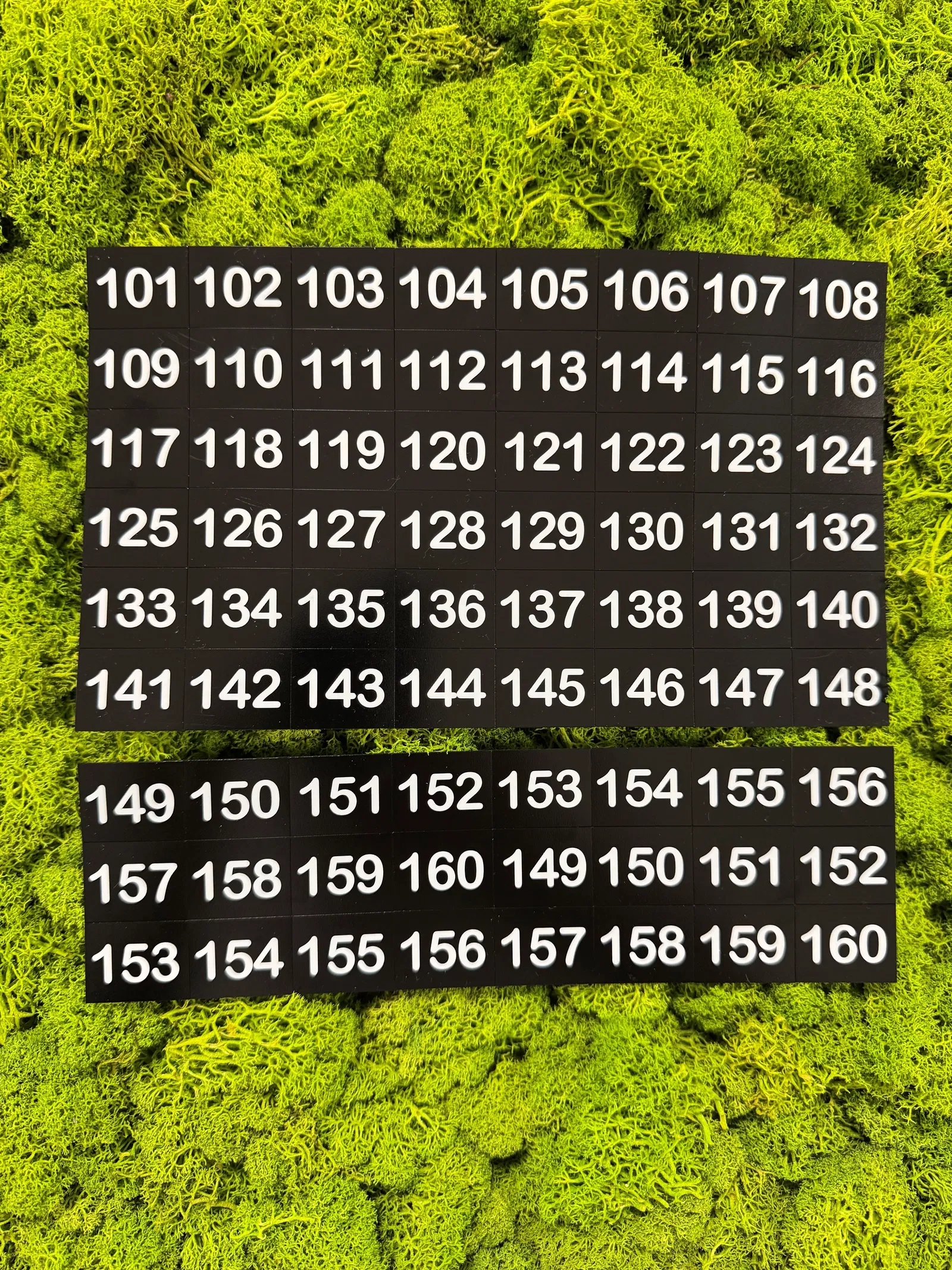 Nummern für Automatenschübe  101-160