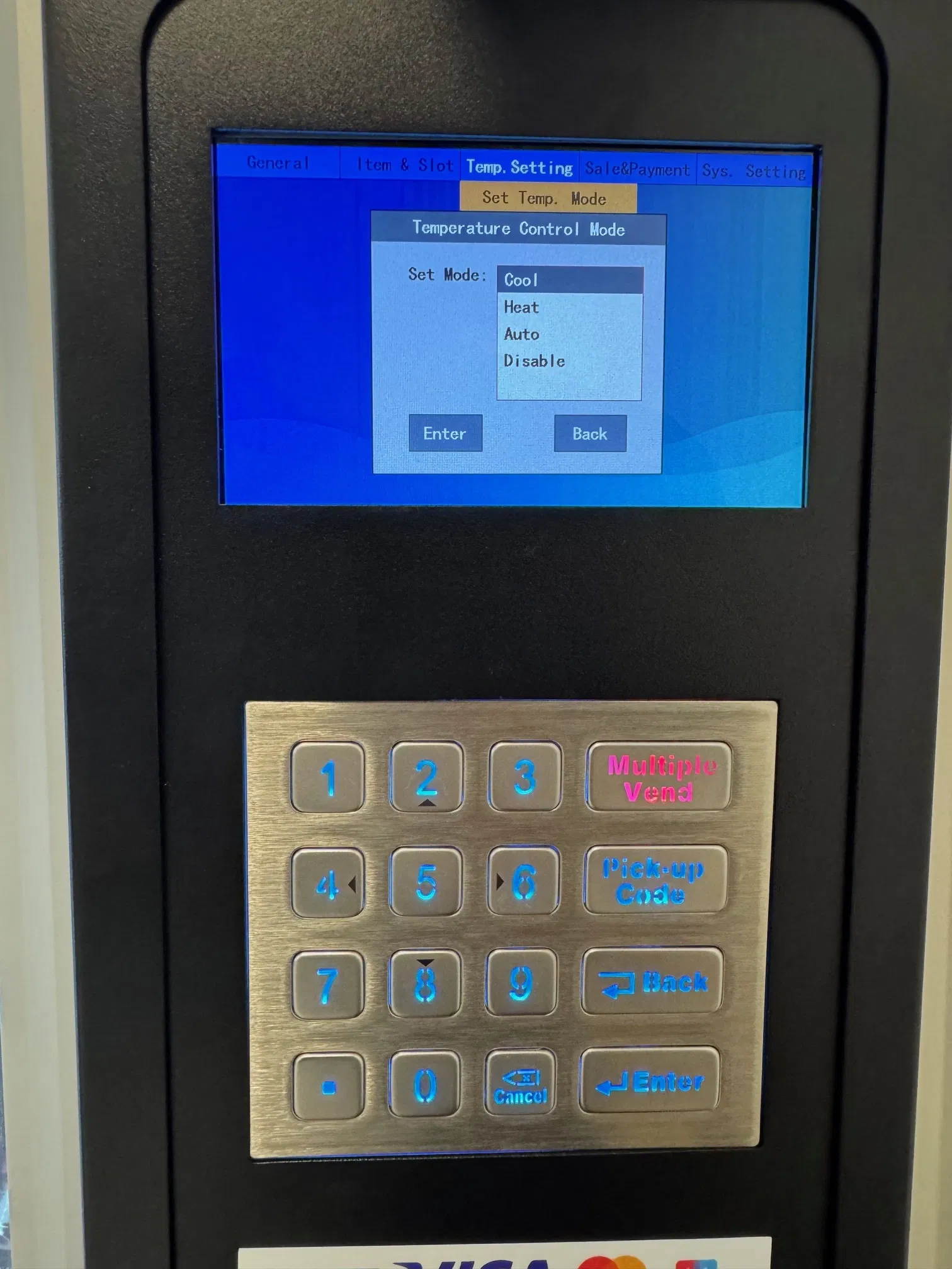 Stelle die Temperatur ein