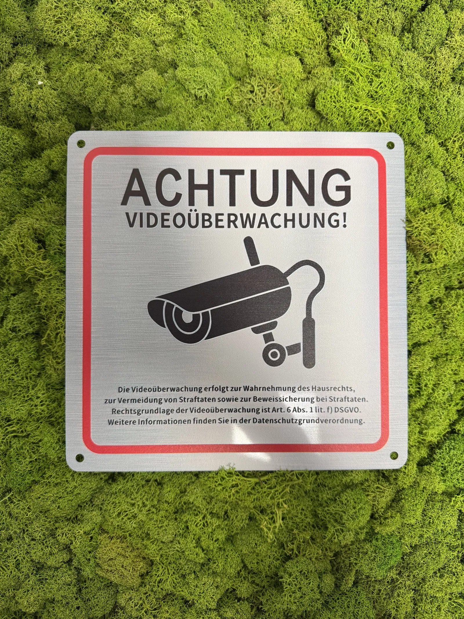 Achtung Videoüberwachung! Metallschild