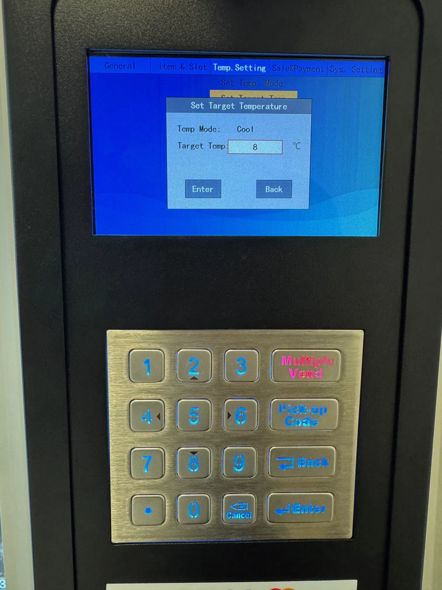 Temperatur bestätigen