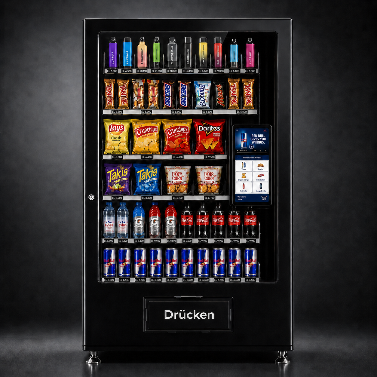 Snack machine with 10 inch