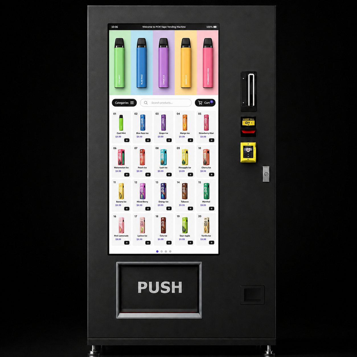 XXL-Screen Vape Automat mit Lift