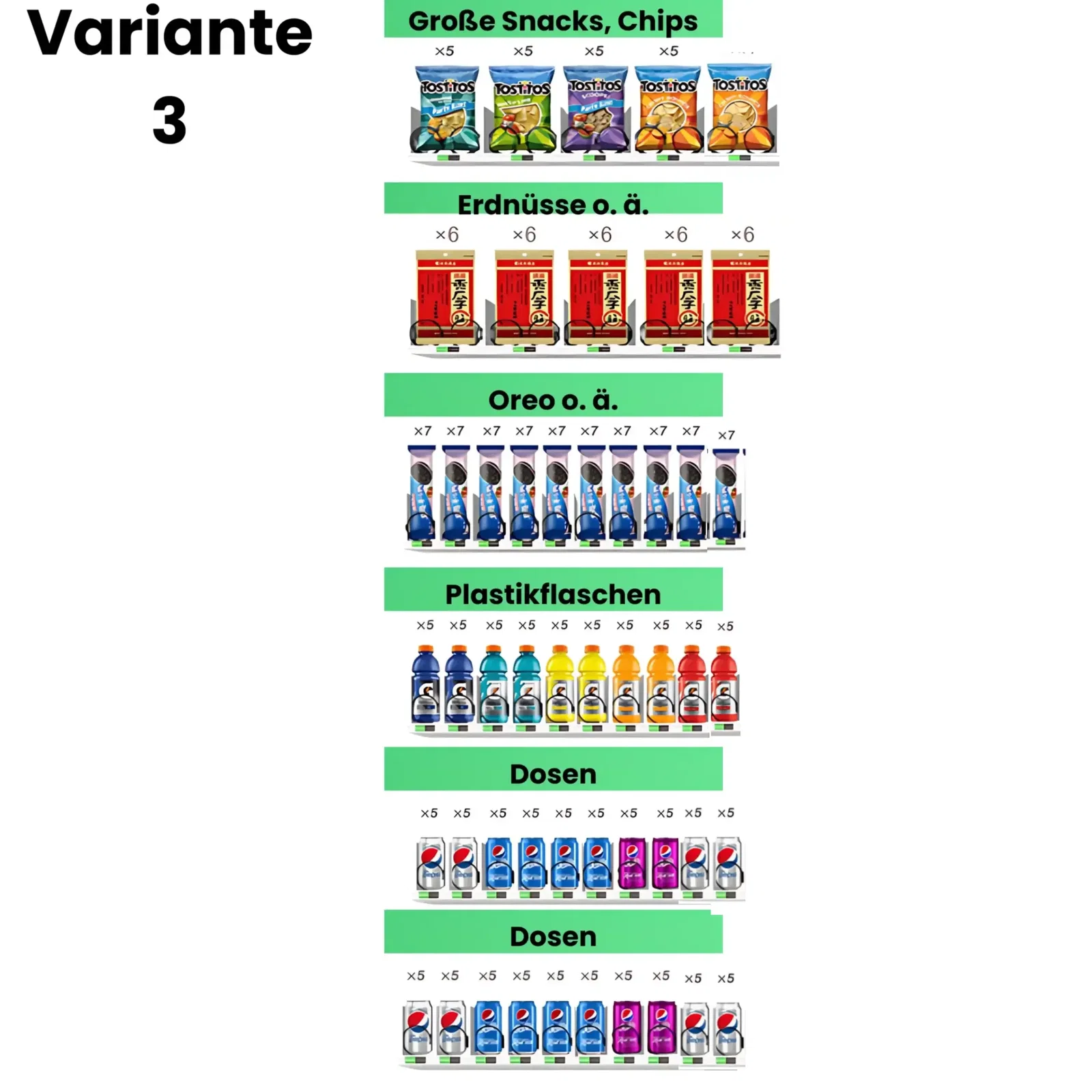 Große Snack-/ Getränkekombi mit Lift und großem Display