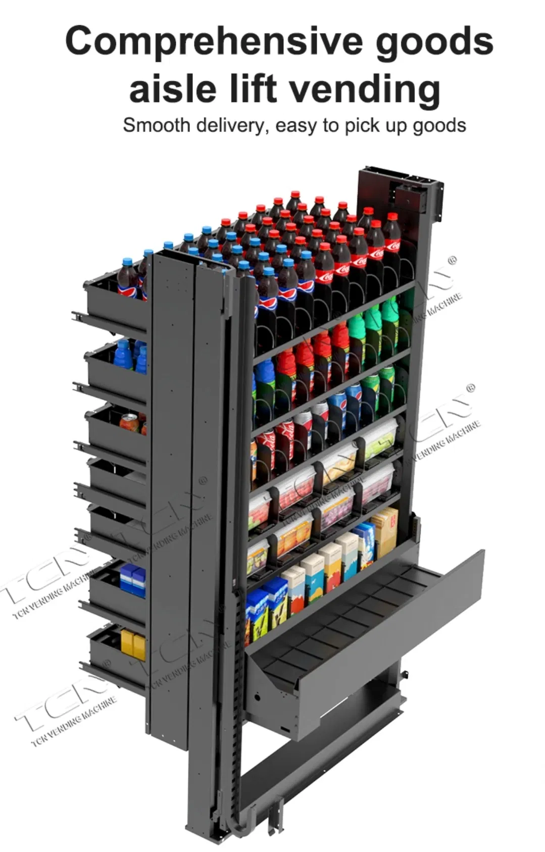 Drop-System des Mini-Supermarkt Automaten von TCN Vending und Vendy1