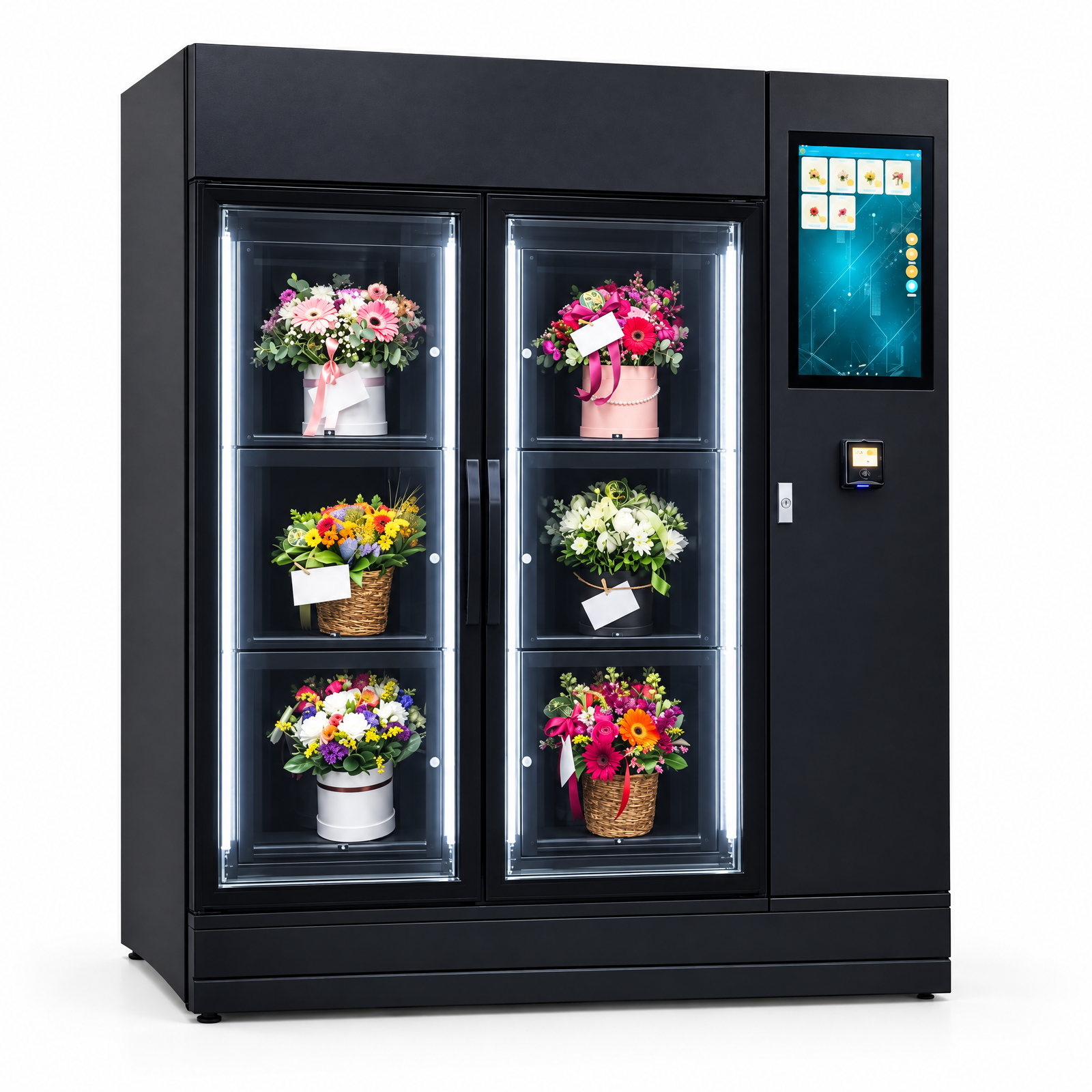 Flower Vending Machine with 6 Refrigerated Compartments & 21.5" Touchscreen – Outdoor