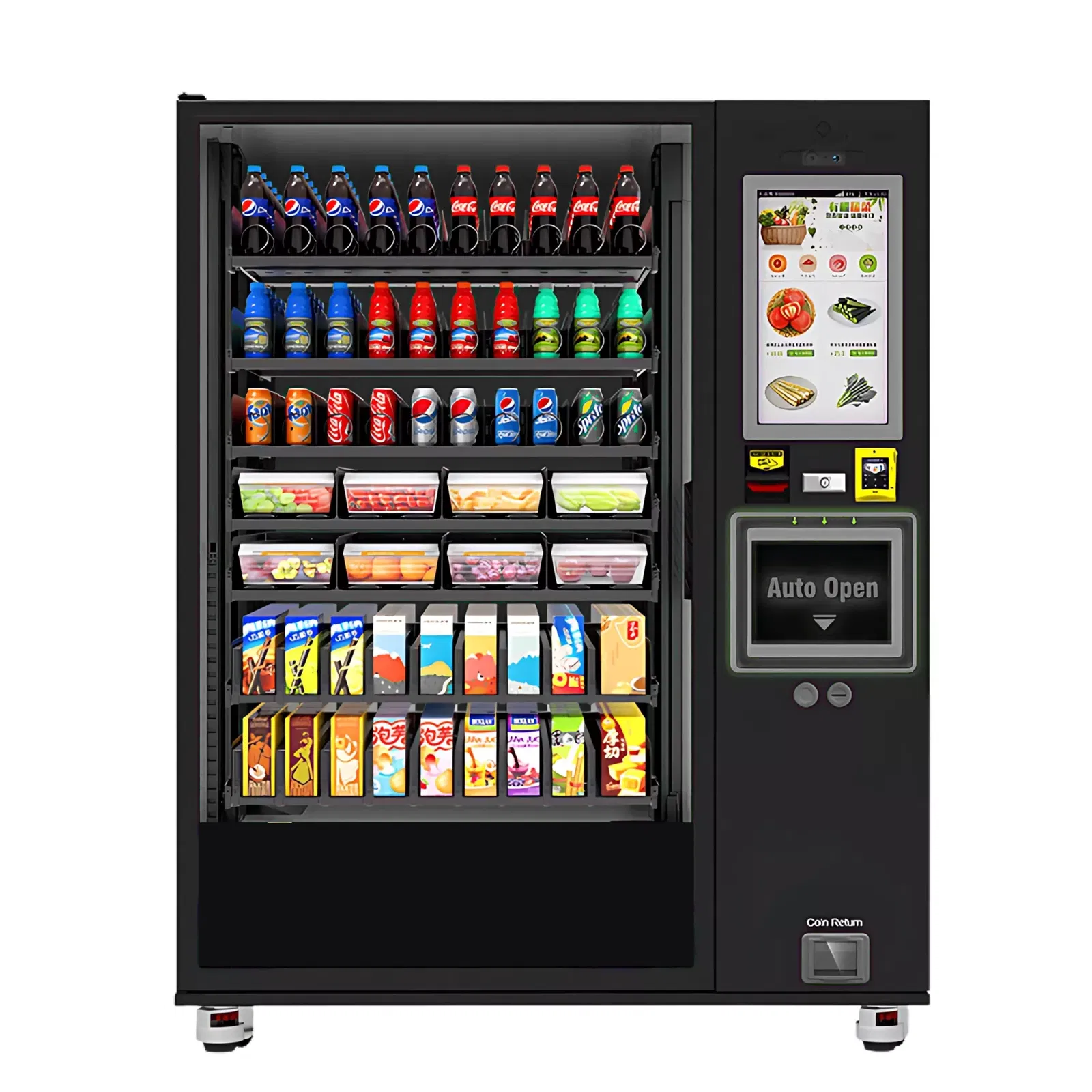 ErnteFrisch Automat von TCN Vending und Vendy1 Frontansicht schwarze Version