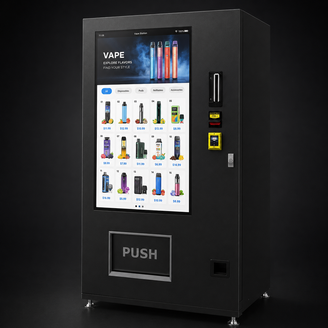 XXL screen vape machine with lift