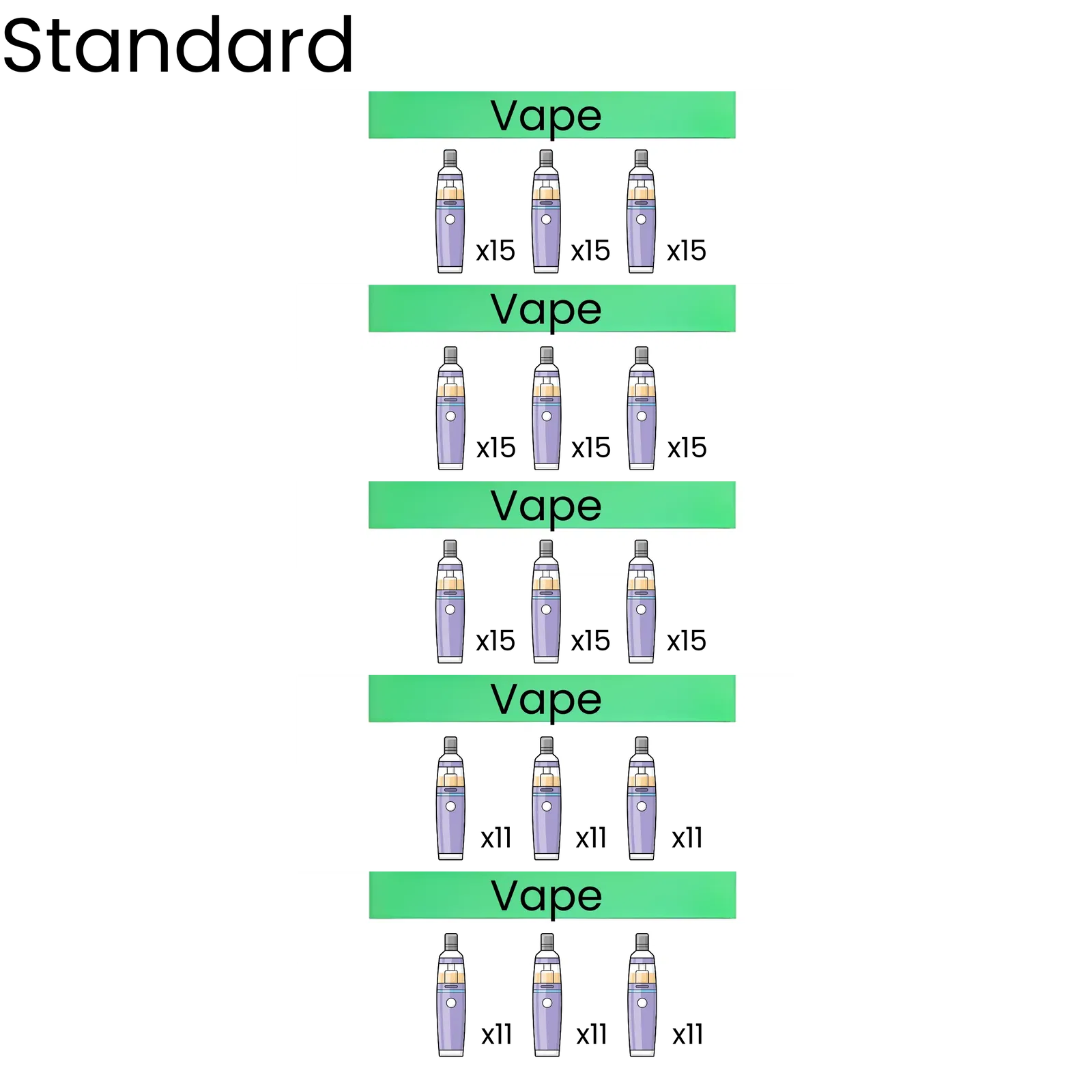 Vape Automat Spiralkonfiguration 3er Reihe