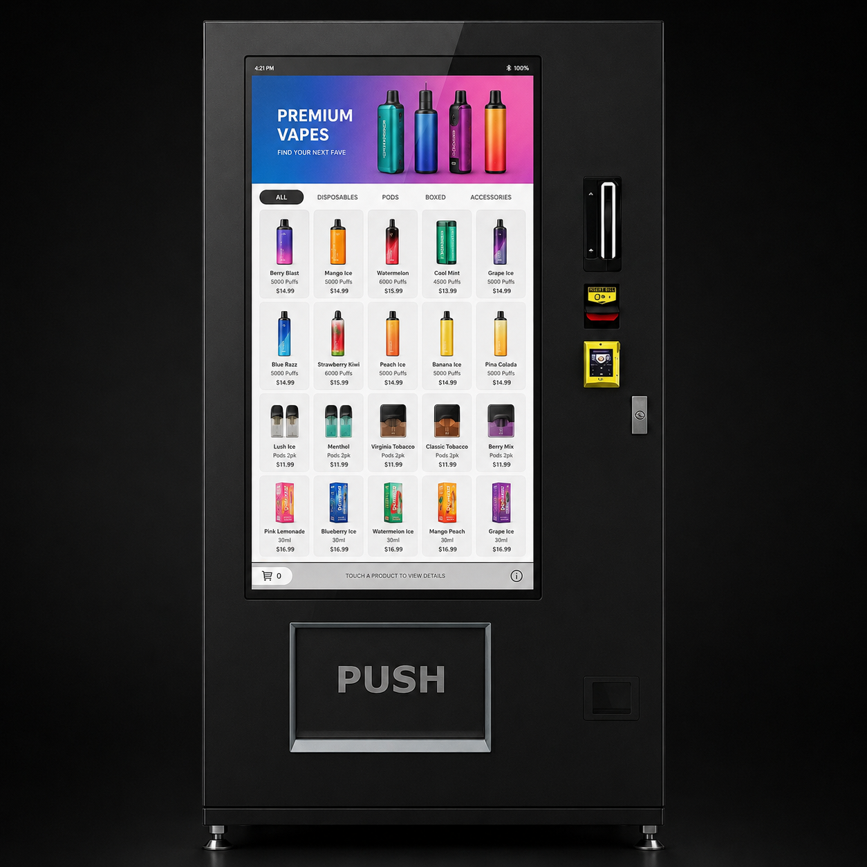 XXL screen vape machine with lift