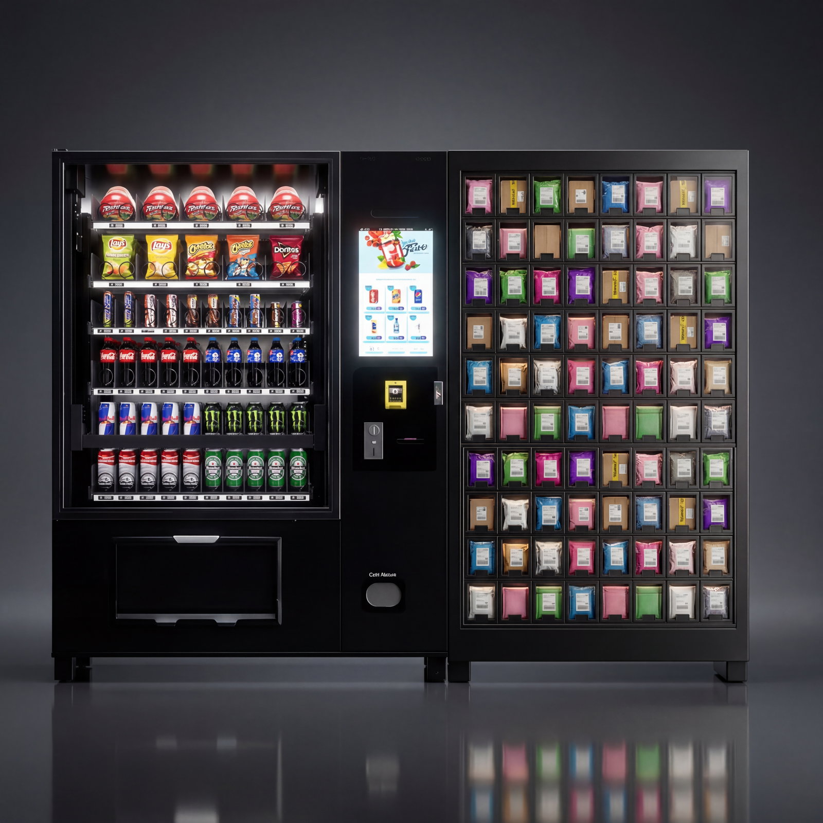 Schließfachstation Kombi mit großem Display ohne Lift