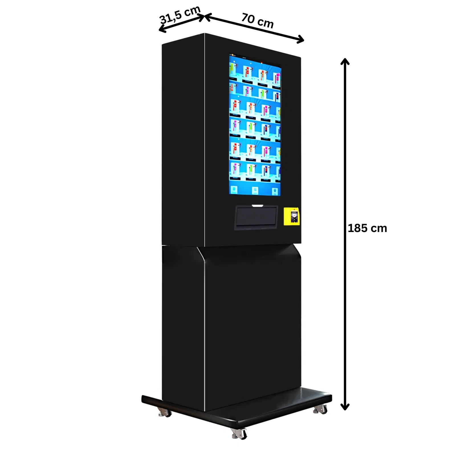 Maße des Vape Automaten mit Bodenhalterung