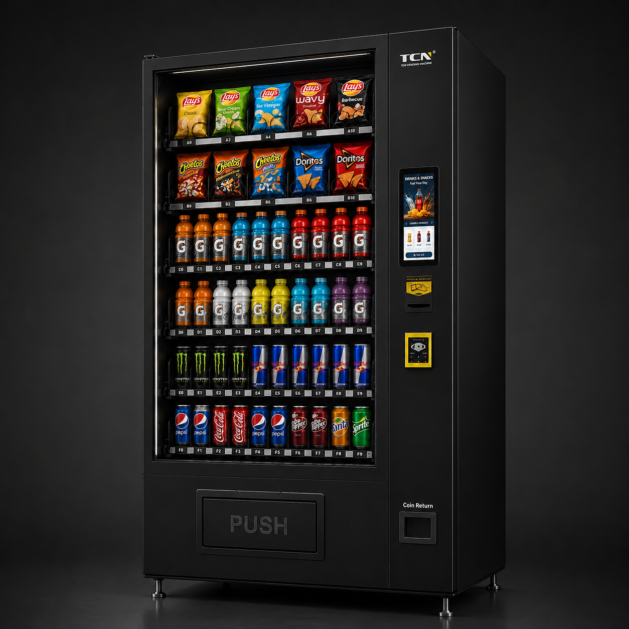 Snack machine with 10 inch