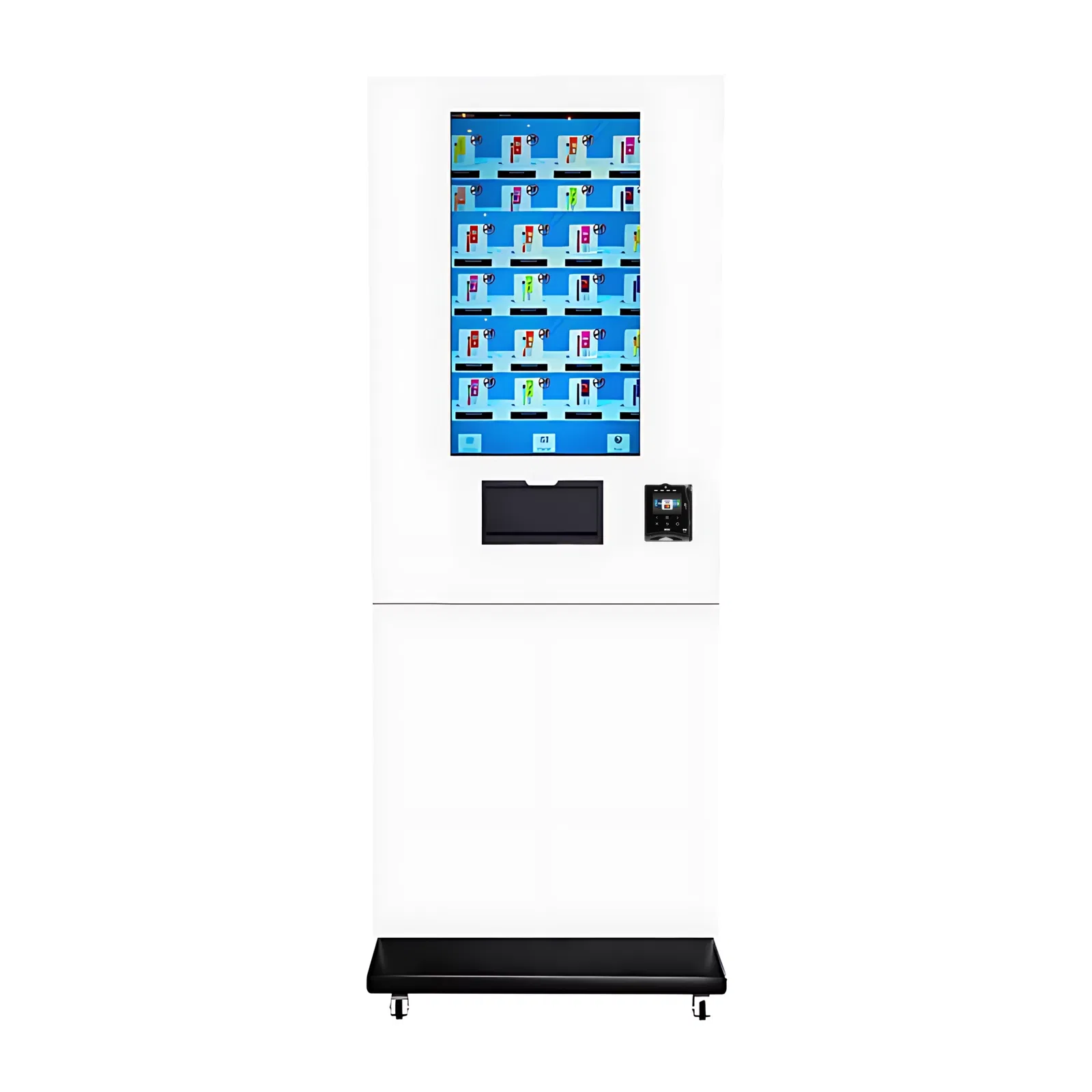 Der Vape Automat mit Bodenhalterung von TCN Vending erhältlich bei Vendy1 bietet besondere Kauferlebnisse dank seines Screens