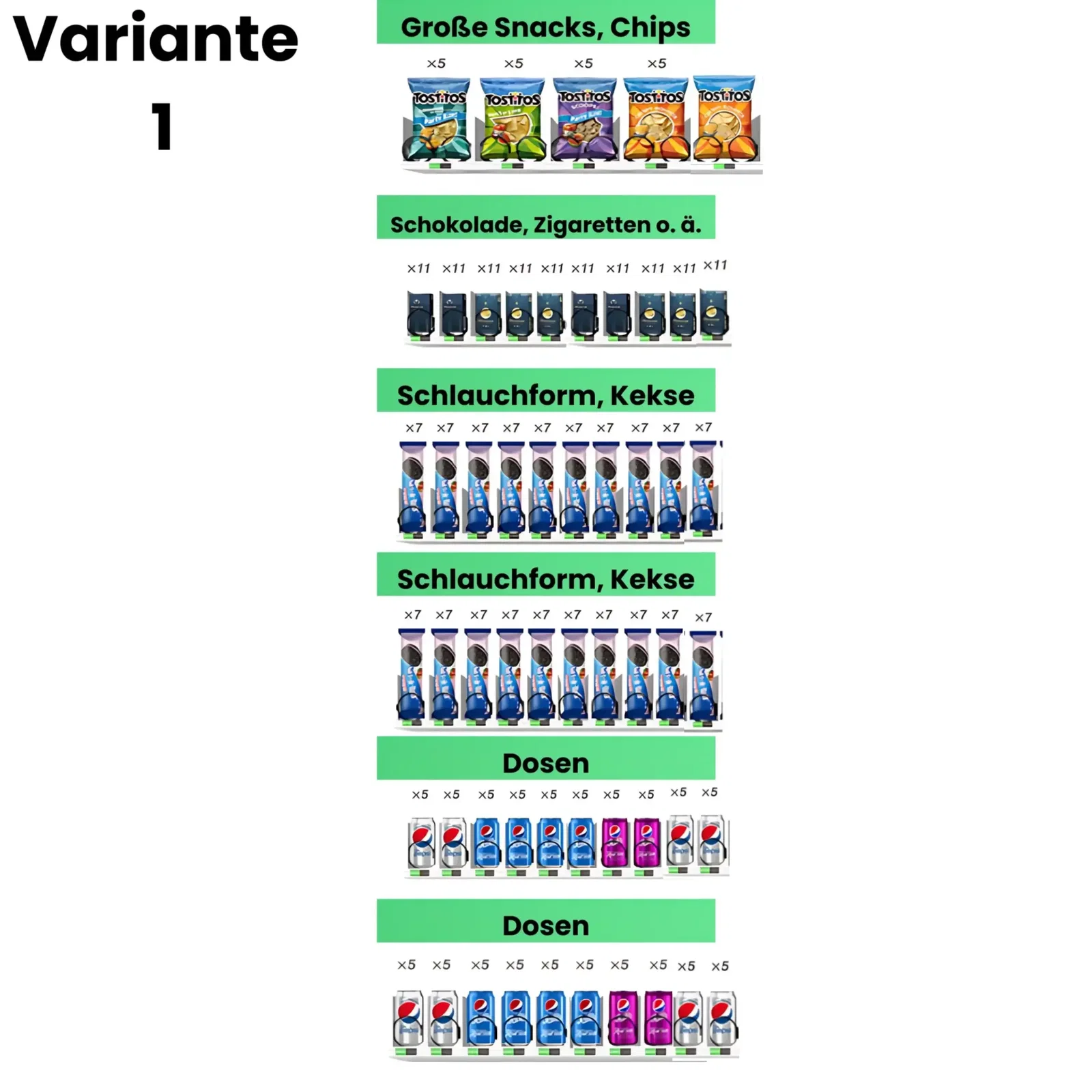 Große Snack-/ Getränkekombi mit Lift und großem Display