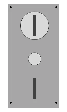 Detailansicht einer Münzannahmevorrichtung, die für die Entgegennahme von Münzen in verschiedenen Werten konzipiert ist