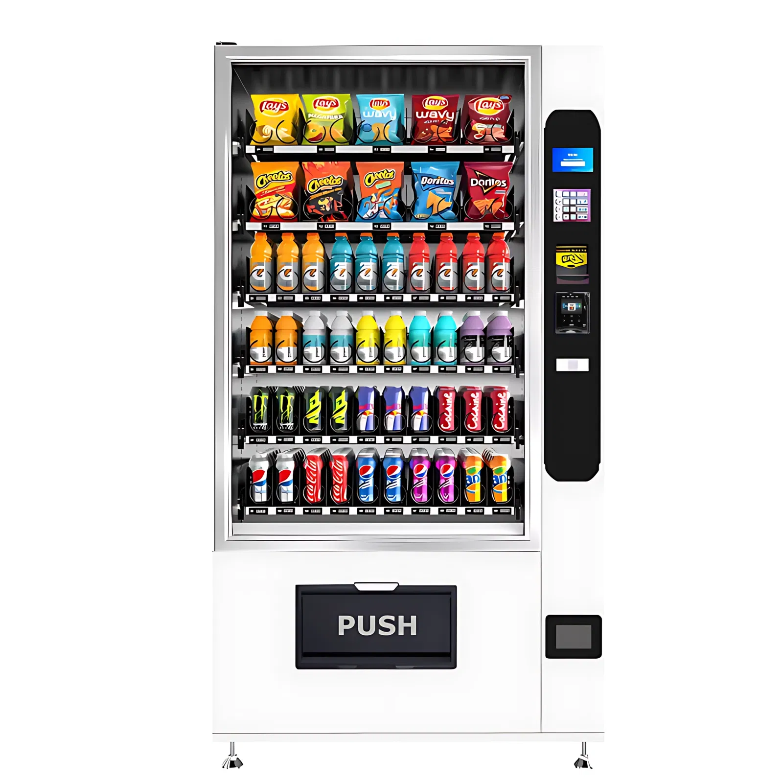 Die Snack-/Getränkekombi von TCN ist universell einsetzbar, da er Platz für Snacks und Getränke bietet.