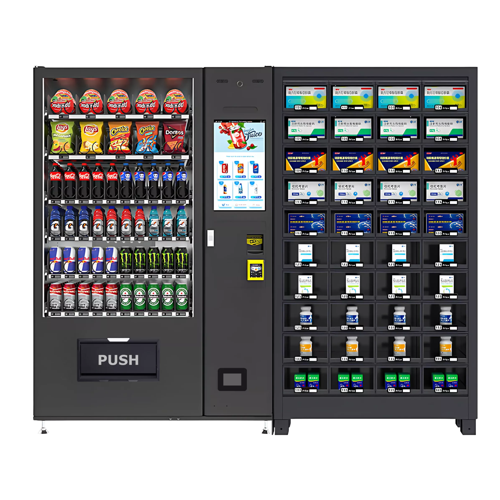 Schließfachstation Kombi mit großem Display ohne Lift