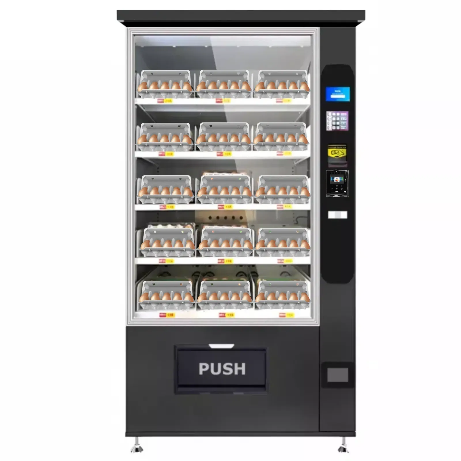 Schwarzer Eierautomat von TCN bei Vendy1 mit Dach