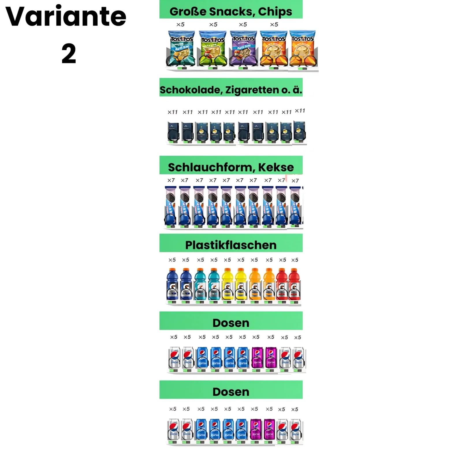 Große Snack-/ Getränkekombi mit Lift und großem Display