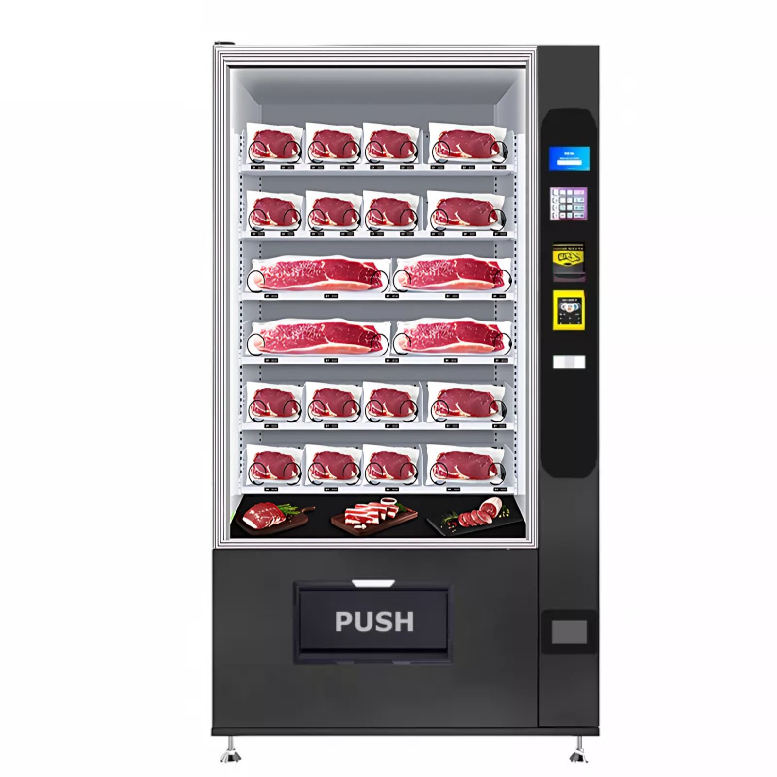 Fleisch- und Wurstautomat mit kleinem Display schwarzer Stil von TCN Vending und Vendy1