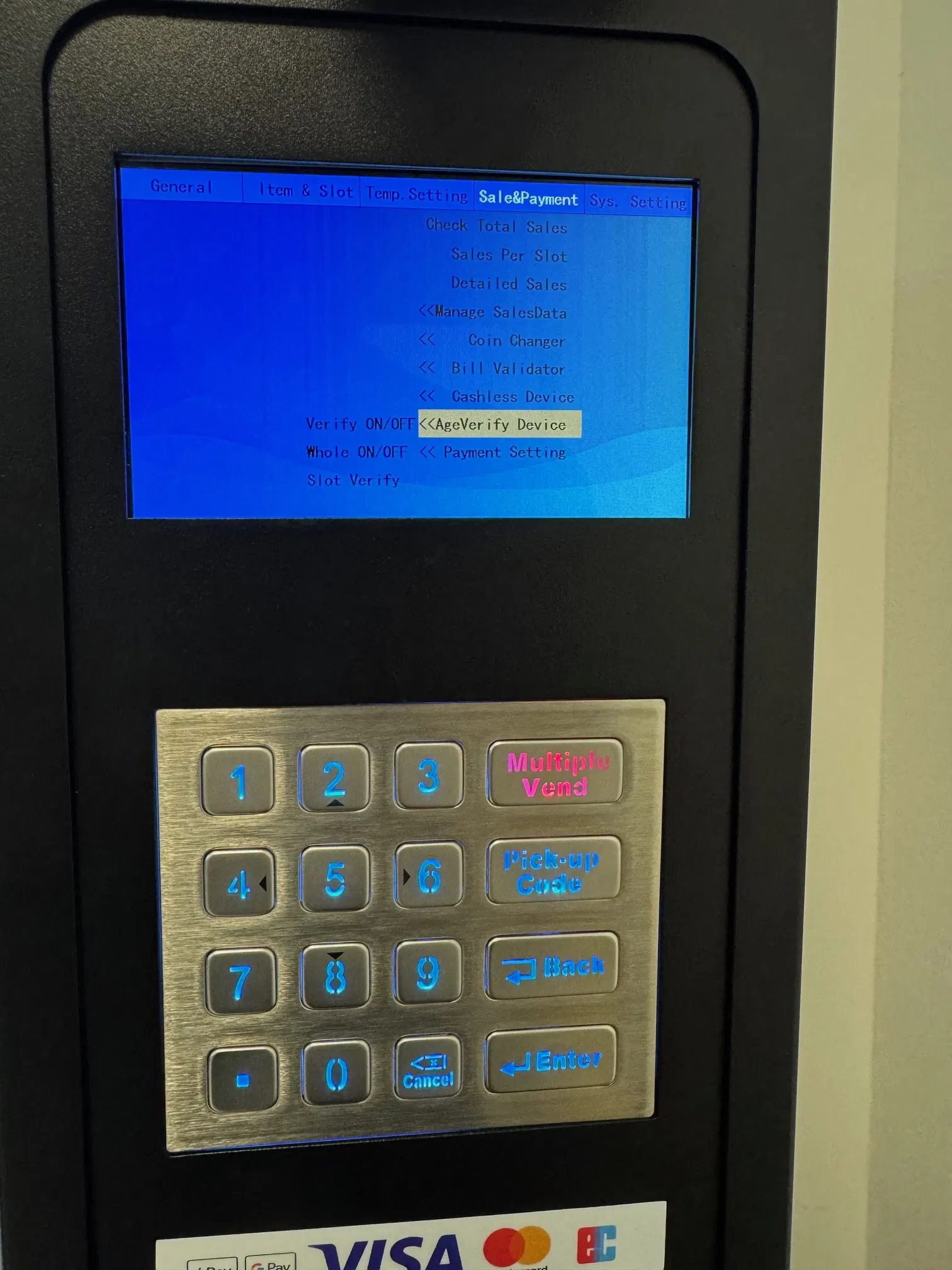 Altersverifizierung Vendy1 Automat