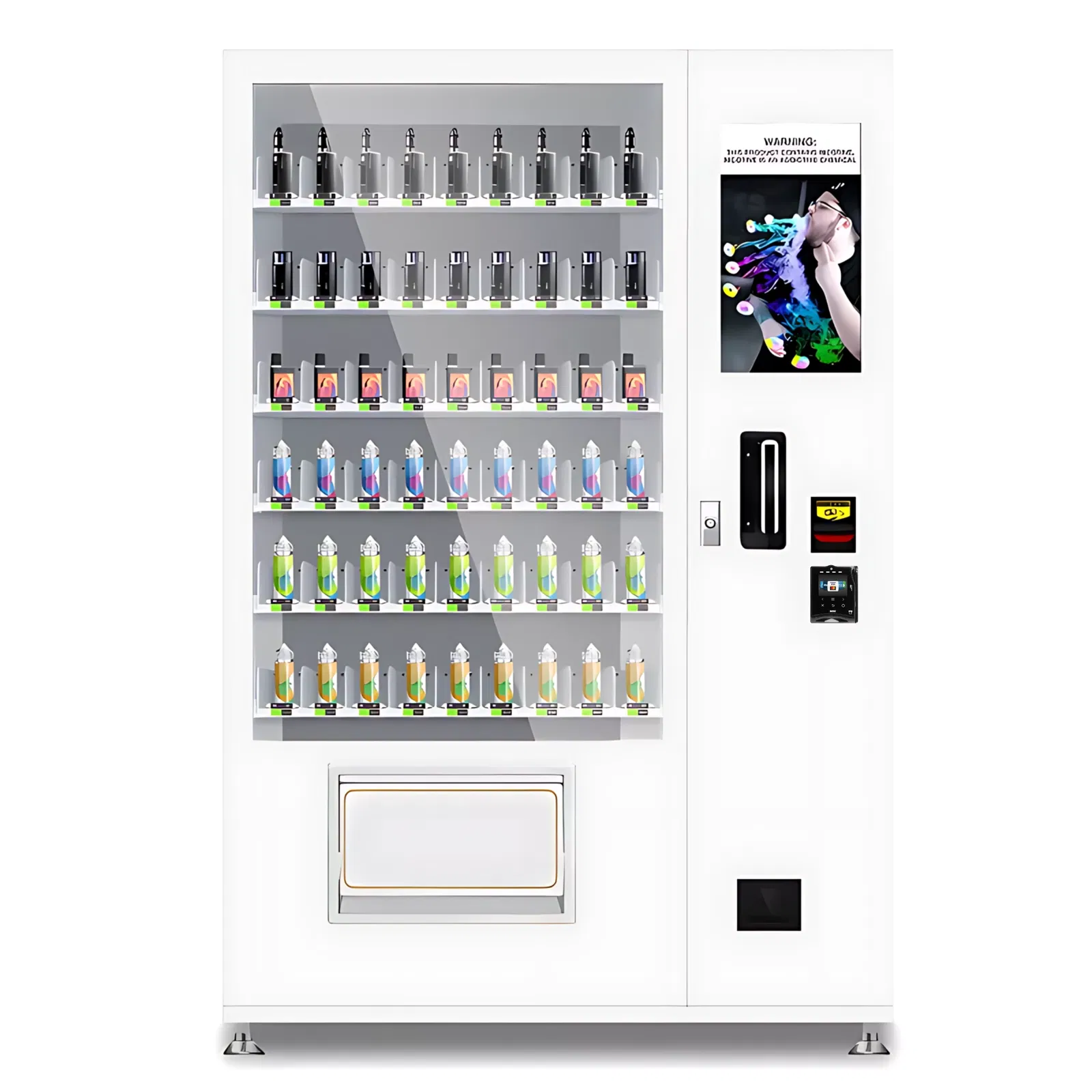 Der Vape Verkaufsautomat mit Lift von TCN bei Vendy1 ist dank seines Lifts auch für zerbrechliche Waren geeignet.