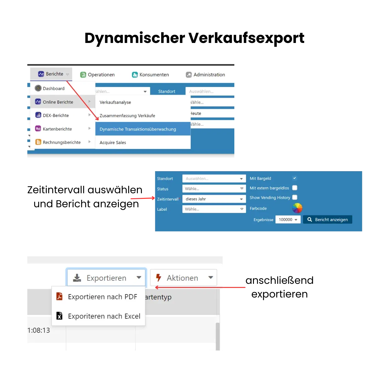 Dynamischer Export von Nayax