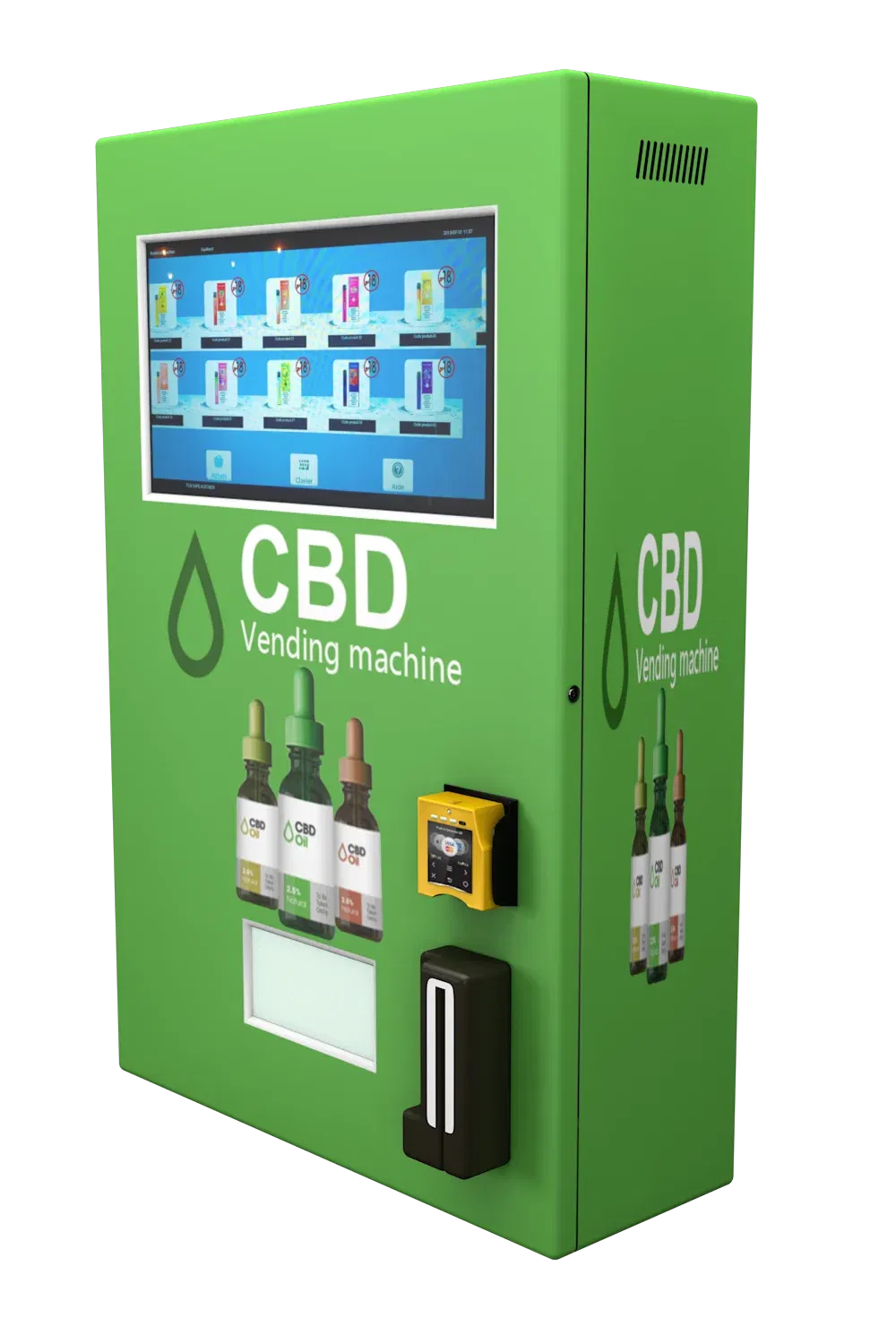 Vape-Automat für die Wand von TCN Vending und Vendy1 grün