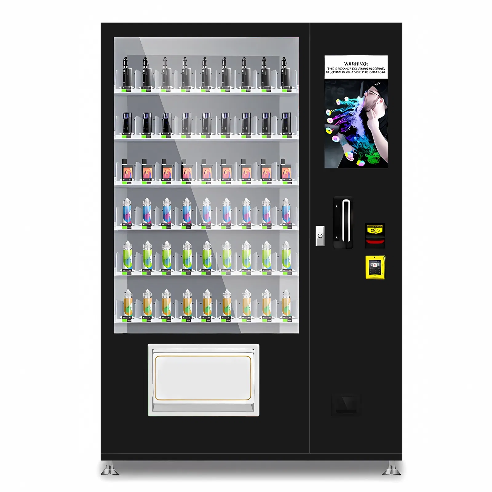 Vape Automat mit Lift von TCN Vending und Vendy1 Frontansicht schwarz