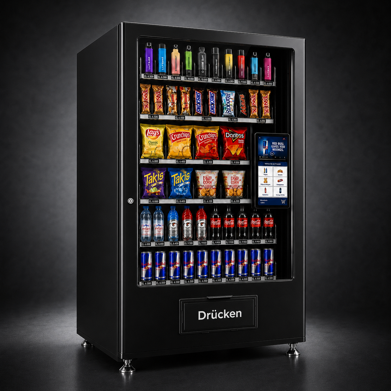 Snack machine with 10 inch