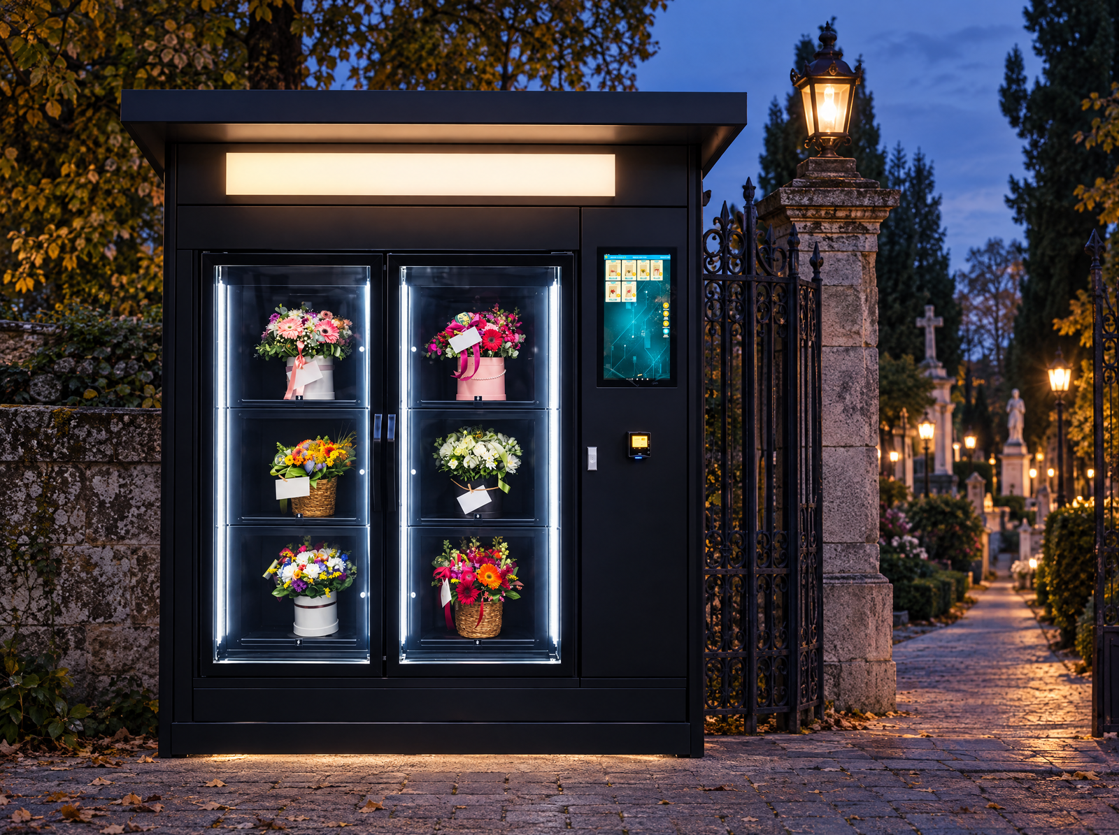 Flower Vending Machine with 6 Refrigerated Compartments & 21.5" Touchscreen – Outdoor