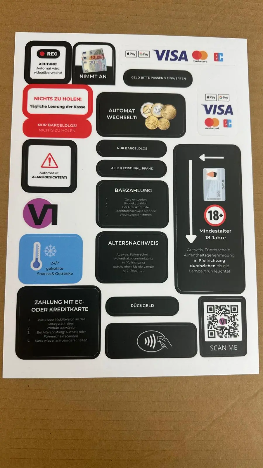 Stickerset/Aufkleber für deinen Automaten von Vendy1