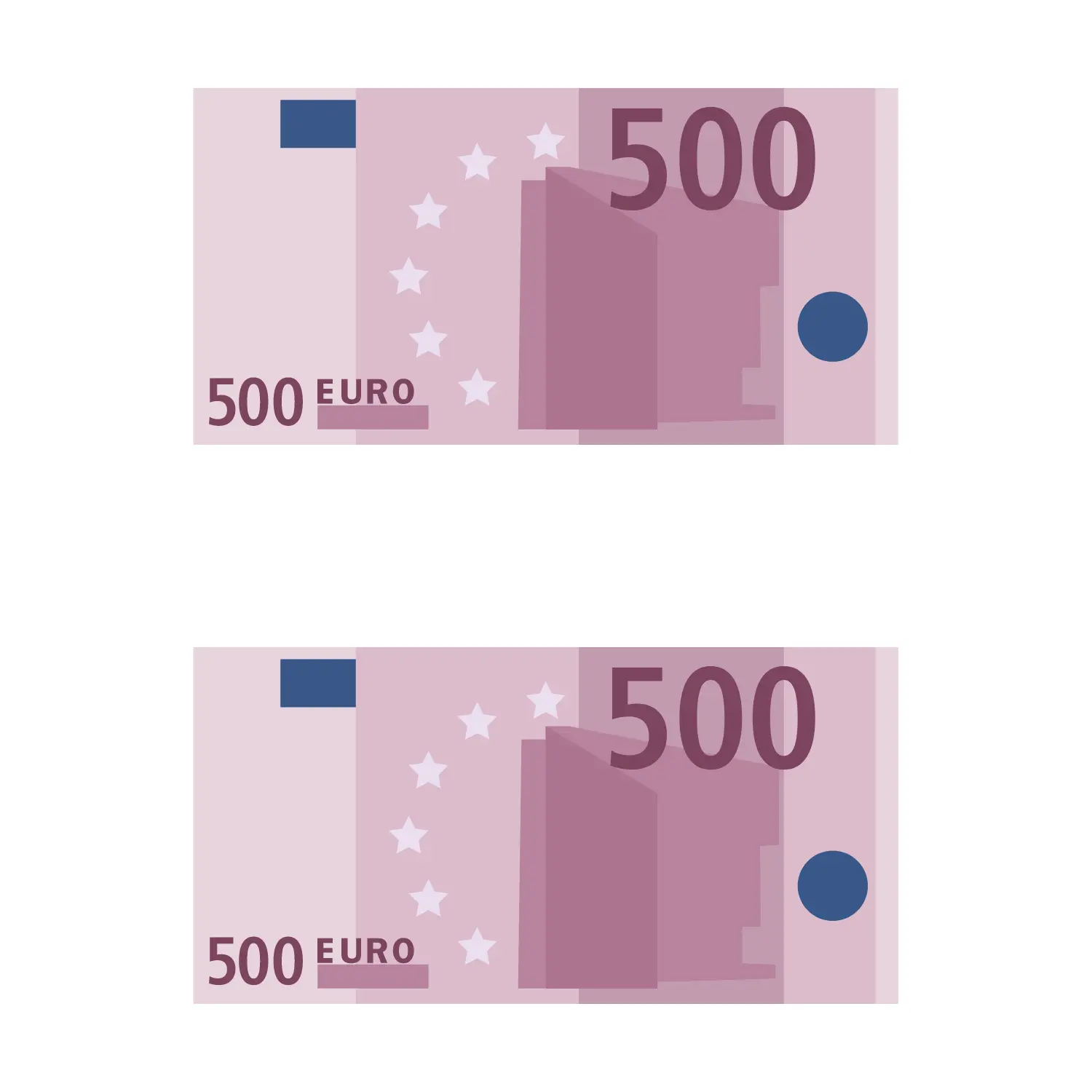 Zwei 500 Euro Scheine
