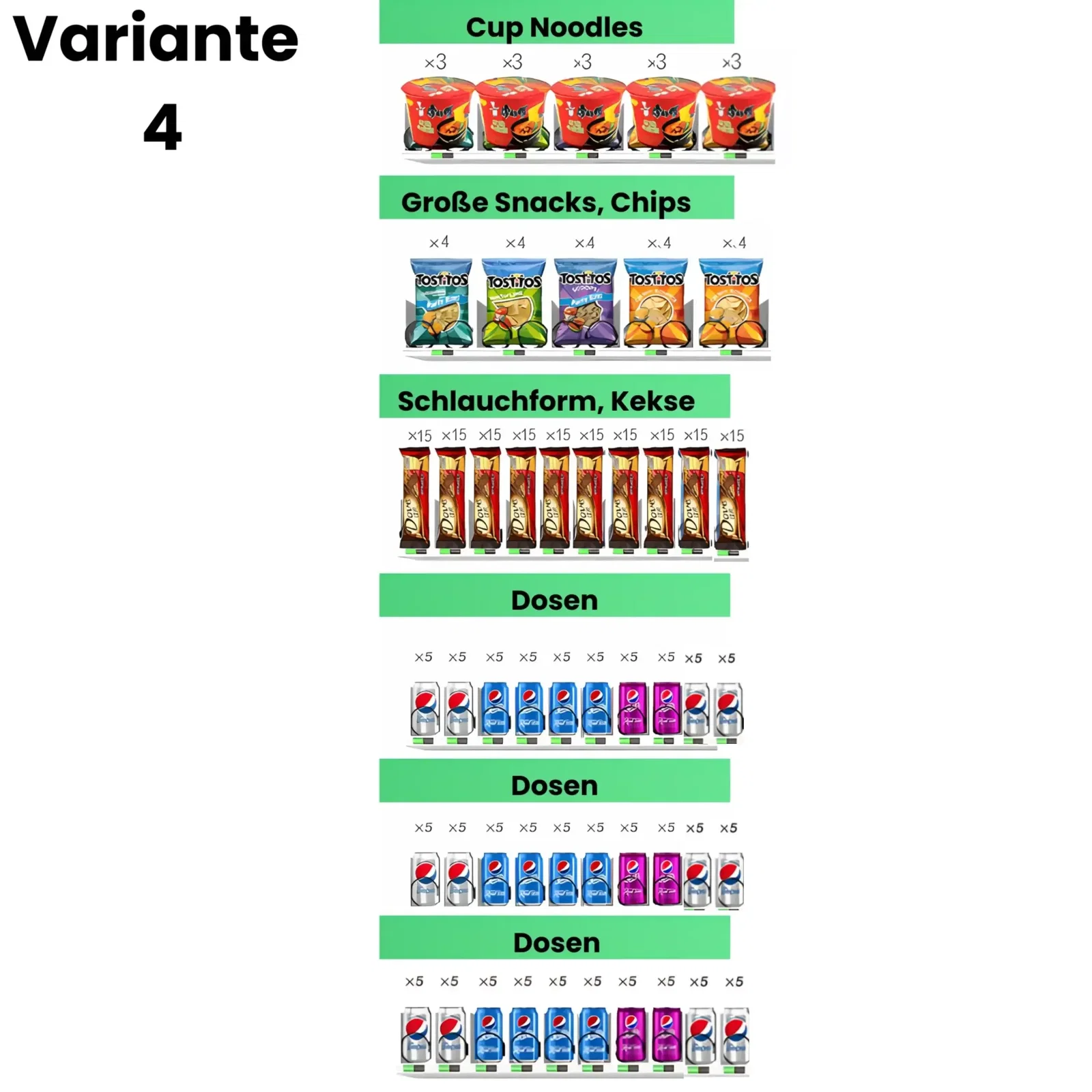 Große Snack-/ Getränkekombi mit Lift und großem Display